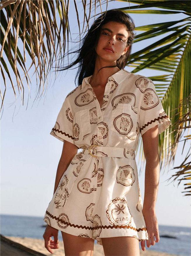 Linen Dress Wrap - Elegante Abito Chemisier in Lino con