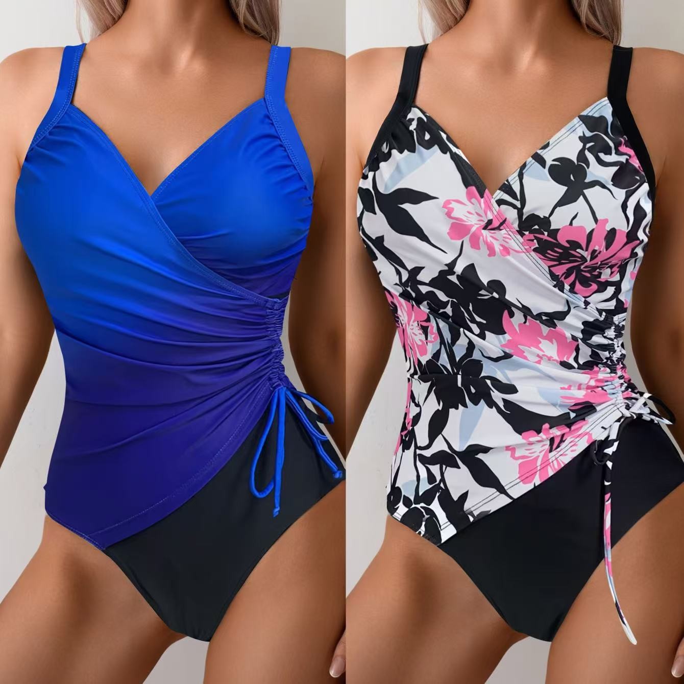 Swimsuit Bikini Ruched - Tankini da donna con controllo pancia,