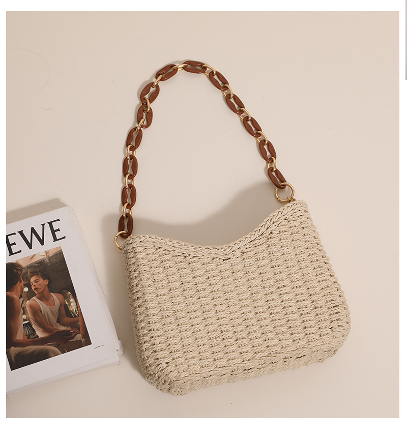 Tote Bag Beach - Borsa in Paglia Intrecciata per Donne: