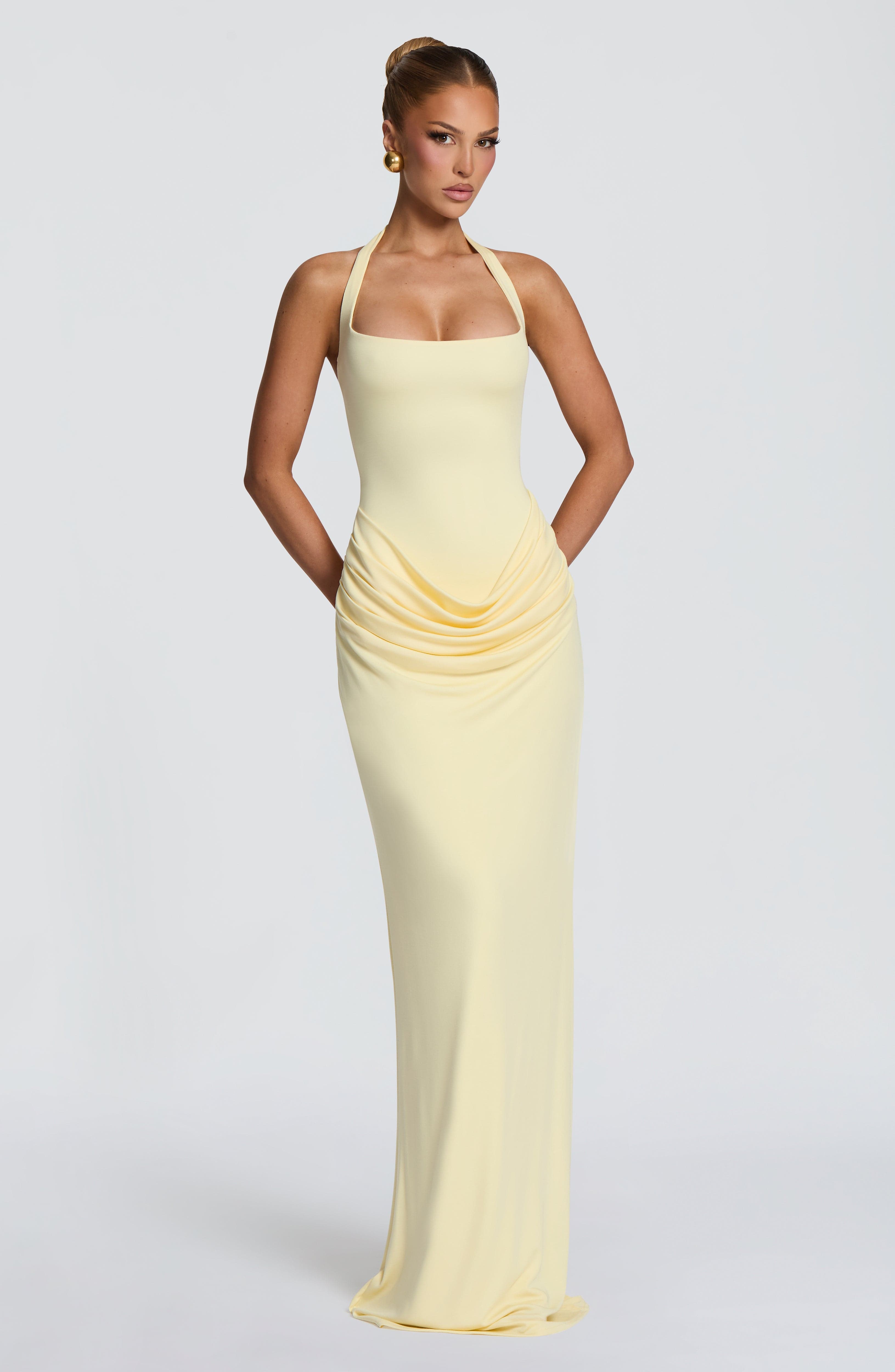 Maxi Dress Halter - Abito lungo da donna elegante con