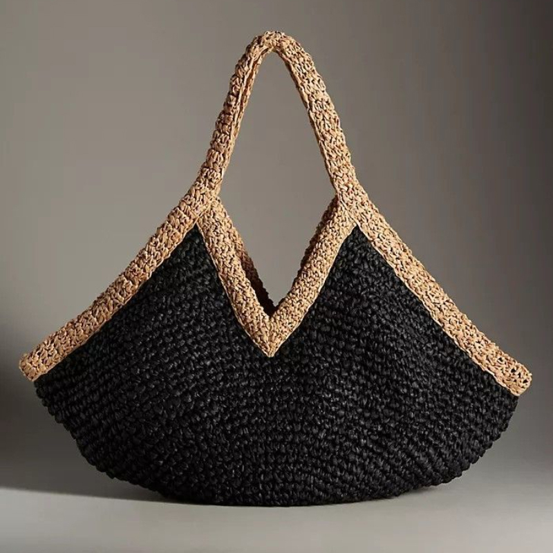 Crochet Bag Raffia - Nuova Borsa Estiva Intrecciata a Mano,