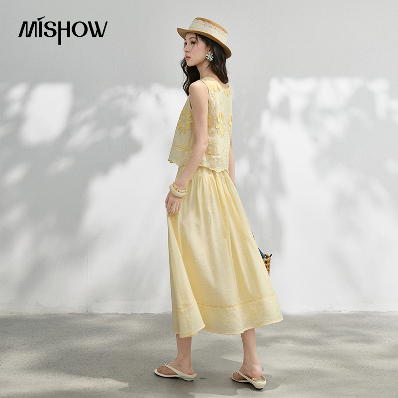 MISHOW Set Estivo con Ricamo F - Midi Skirt Floral recensione e prezzo