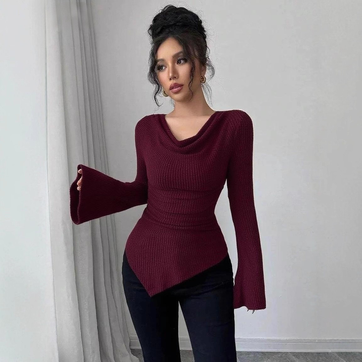 Blusa da donna a maniche lungh - Blouse Off Shoulder recensione e prezzo