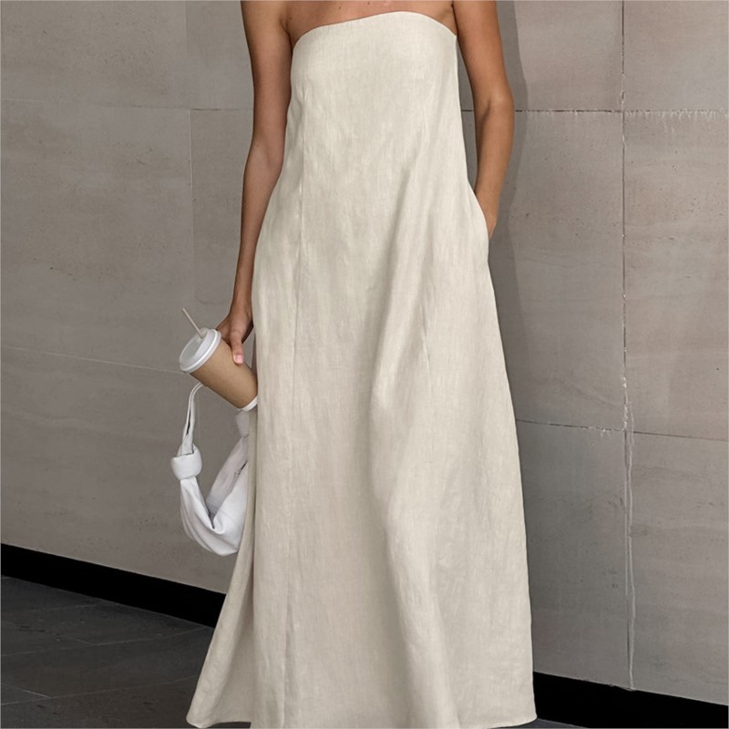 Moda elegante design semplice  - Linen Dress Wrap recensione e prezzo