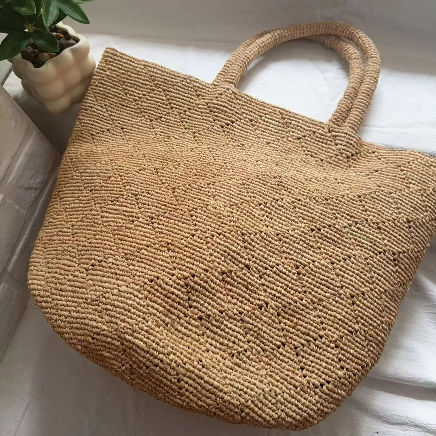 Borsa da Spiaggia in Paglia In - Crochet Bag Raffia recensione e prezzo