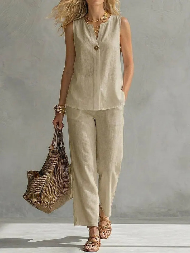 Completo Due Pezzi in Lino Sen - Linen Pant Wide recensione e prezzo