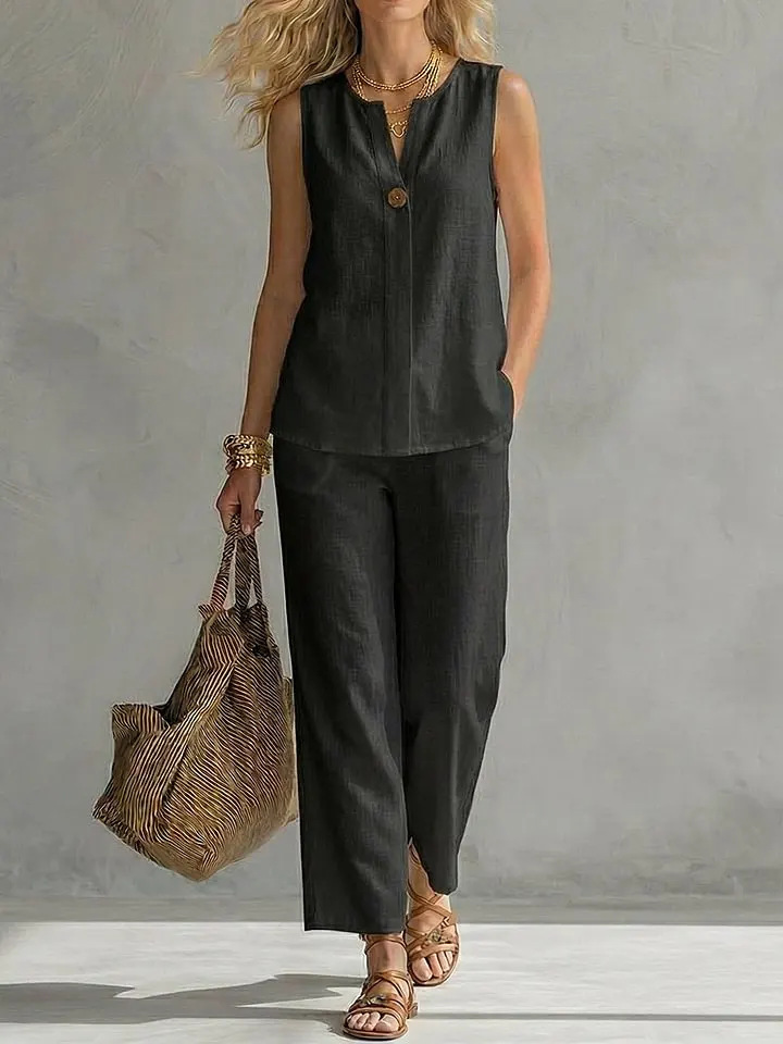 Completo Due Pezzi in Lino Sen - Linen Pant Wide recensione e prezzo