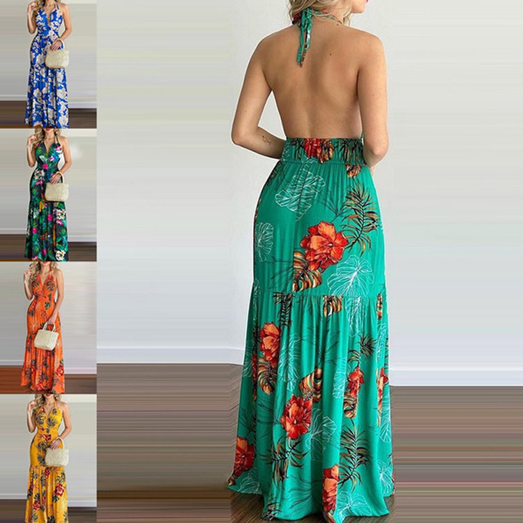 Abito Lungo Floreale Maxi con  - Maxi Dress Halter recensione e prezzo
