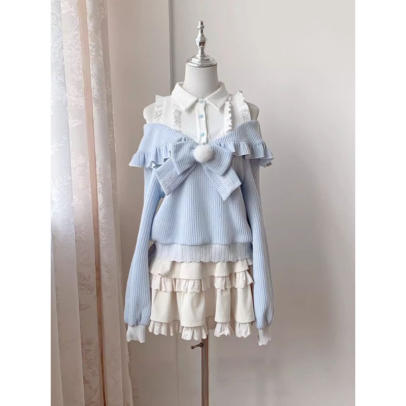 Set 2 Pezzi Kawaii Soft Girl L - Blouse Off Shoulder recensione e prezzo