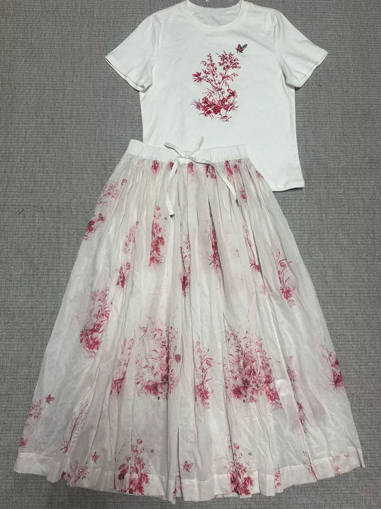 Completo coordinato estivo da  - Midi Skirt Floral recensione e prezzo