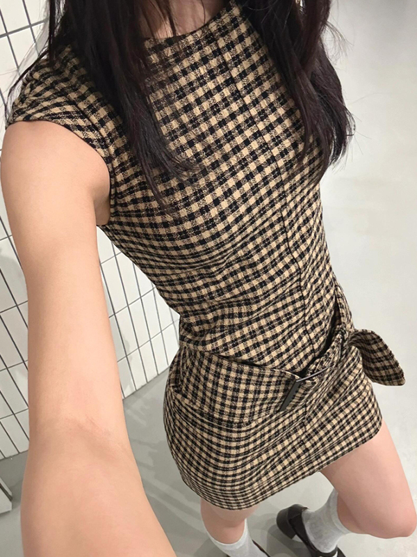 Abito gilet slim fit scozzese  - Linen Dress Wrap recensione e prezzo