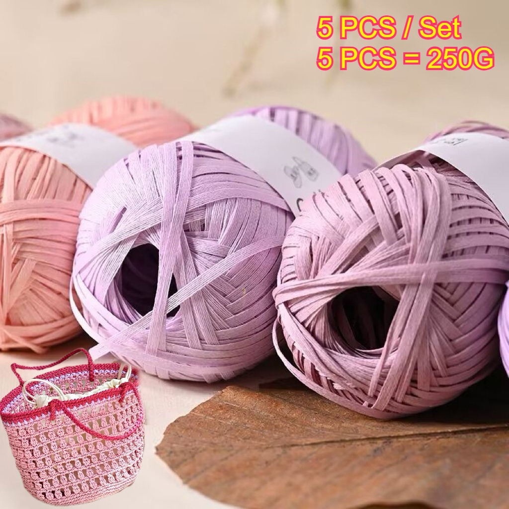5 pezzi di filato in rafia da  - Crochet Bag Raffia recensione e prezzo